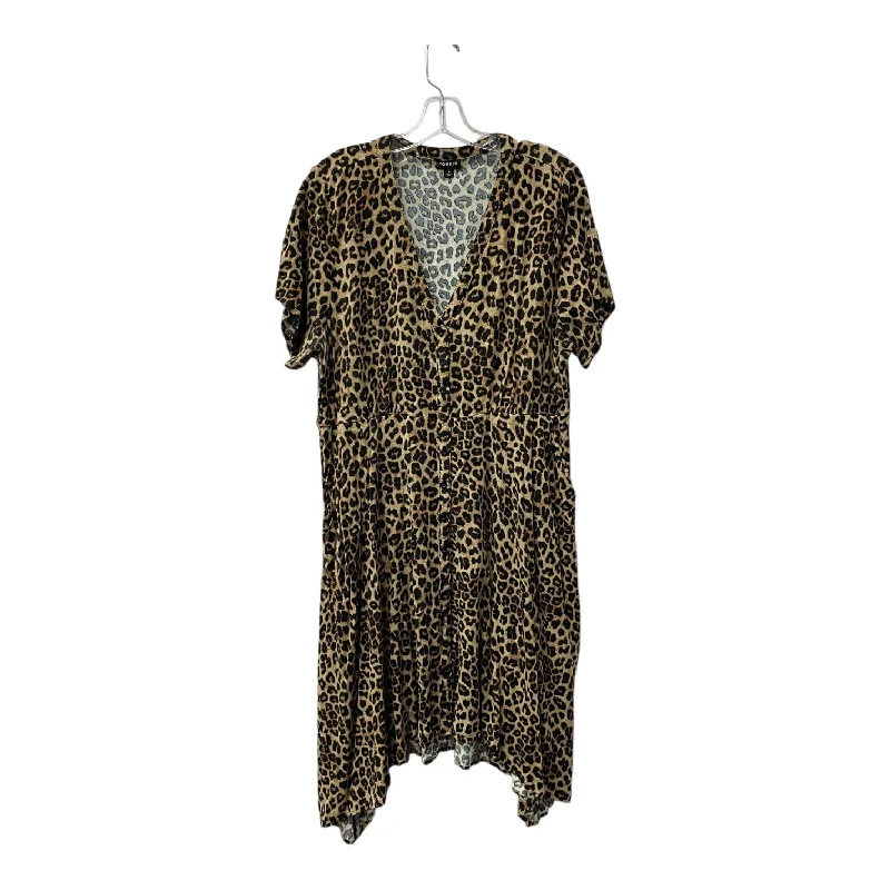 Dress Casual Short By Torrid In Brown, Size:2X Tunics Designer luxury