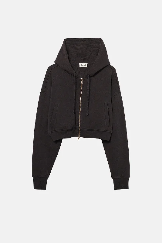 BABYDOLL CROP ZIP HOODIE Hoodie with Gradient Ombre Colorful