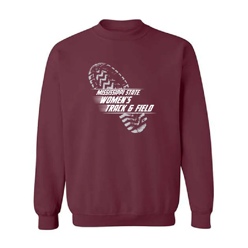 Mississippi State - NCAA Women's Track & Field : Jhordyn Stallworth - Crewneck Sweatshirt Hoodie with Hem Contrast Bold Stylish