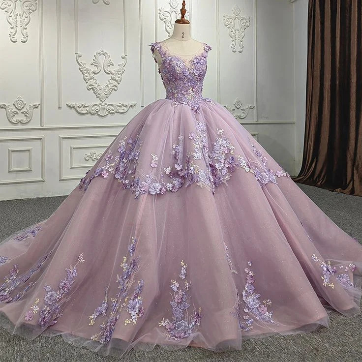 Gorguous Tulle Appliques Quinceanera Dress Ball Gown Birthday Party Dress with Beads,DP696 Tunics Versatile functional