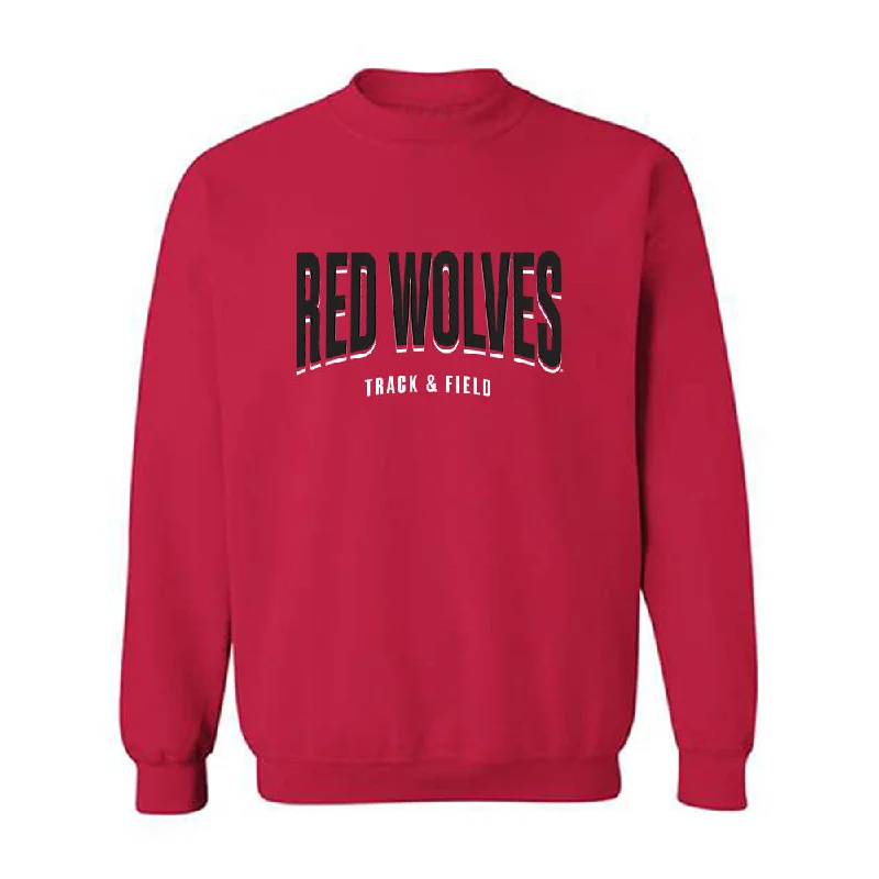 Arkansas State - NCAA Women's Track & Field : Jada Buggs - Crewneck Sweatshirt Hoodie with Color Block Contrast Stylish