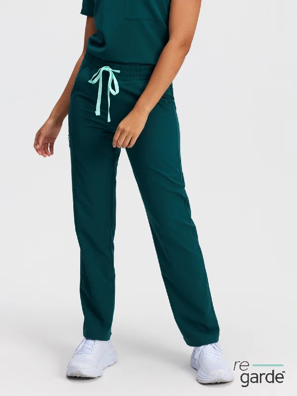 JULIETA RE-GARDE™ - TEAL - Straight Cut Scrub Pants - SILVADUR™ Casual Yoga Pants