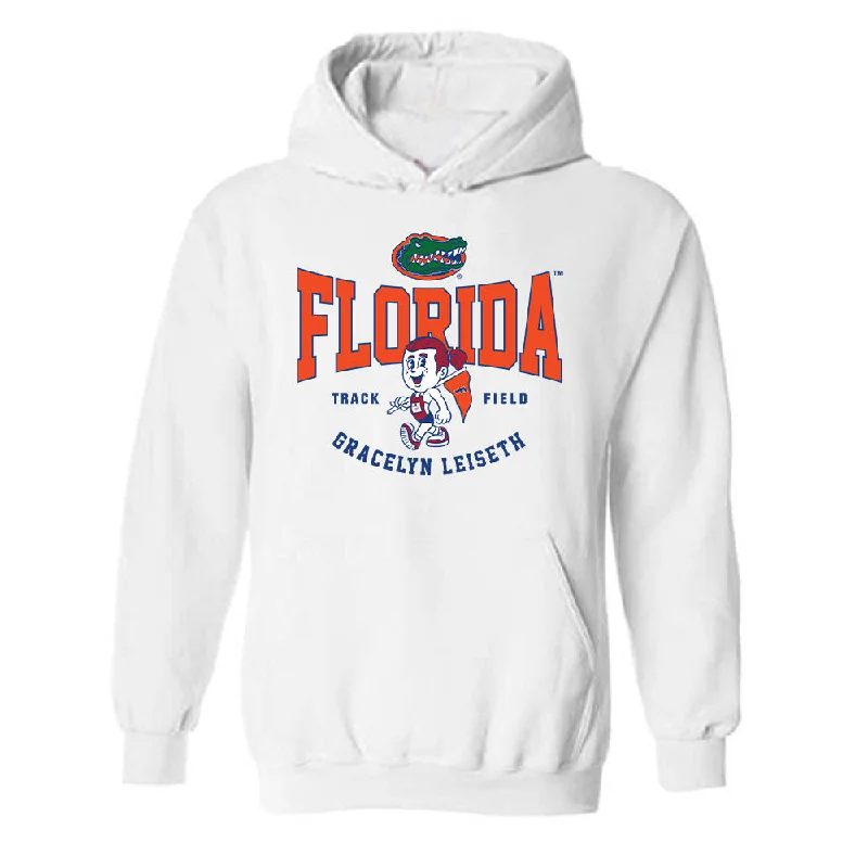 Florida - NCAA Women's Track & Field : Gracelyn Leiseth - Fashion Shersey Hooded Sweatshirt Hoodie with Longline Fit Extended Stylish