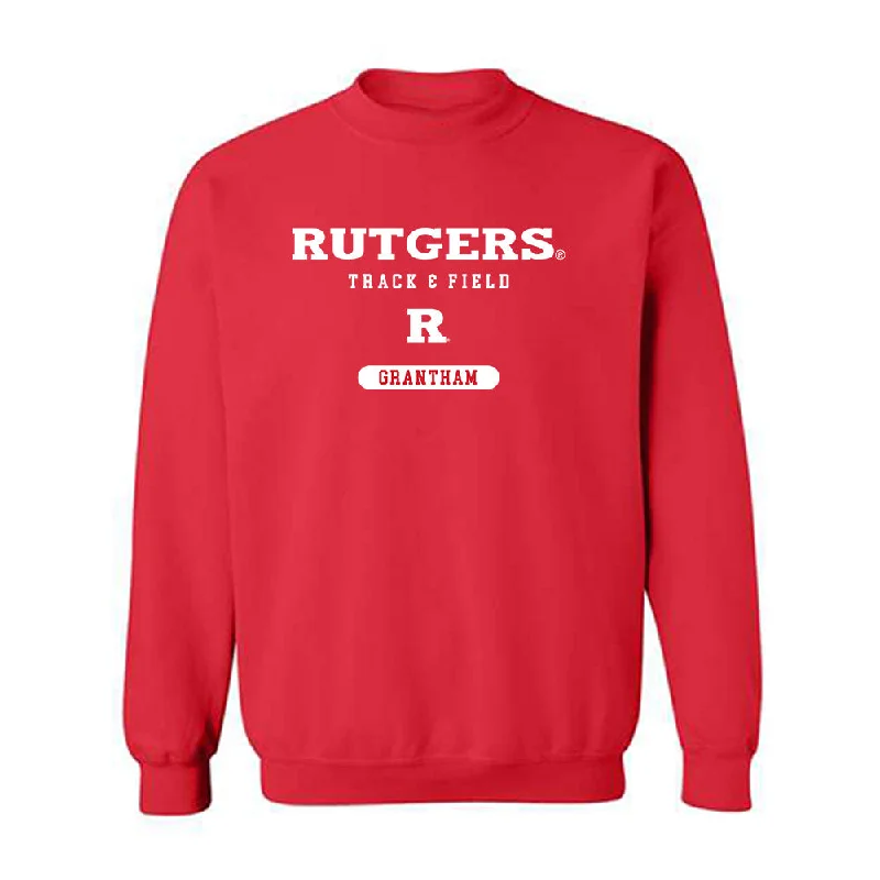 Rutgers - NCAA Women's Track & Field : Azariah Grantham - Classic Shersey Crewneck Sweatshirt Hoodie with Velcro Closure Adjustable Secure