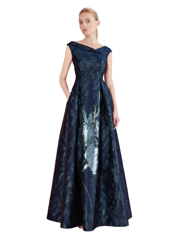 Talbot Runhof Women's LOZANA Long Midnight Dress Tunics Favorite customer