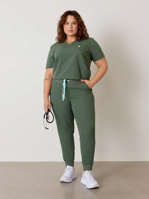 DEMI RE-GARDE™ - EUCALYPTUS - Jogger Scrub Pants - SILVADUR™ High-Waist Yoga Pants
