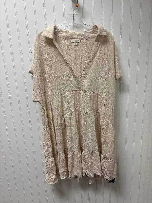 Dress Casual Short By Umgee In Cream, Size: Xl Tunics stripes playful