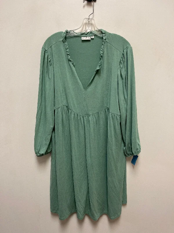 Dress Casual Short By Wonderly In Green, Size: 2x Tunics Sophisticated sleek