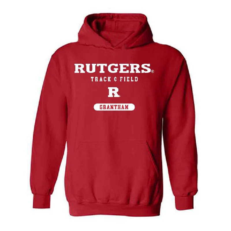 Rutgers - NCAA Women's Track & Field : Azariah Grantham - Classic Shersey Hooded Sweatshirt Hoodie with Toggle Buttons Decorative Unique