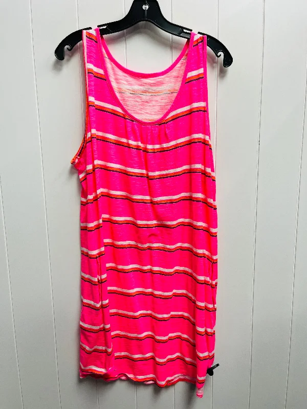 Dress Casual Short By Lands End In Orange & Pink, Size: Xl Tunics Chic elegant