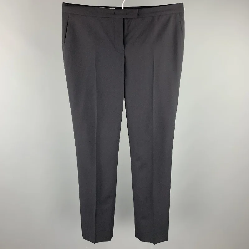 JIL SANDER Size 6 Black Straight Leg Dress Pants Modern Stretch Trousers