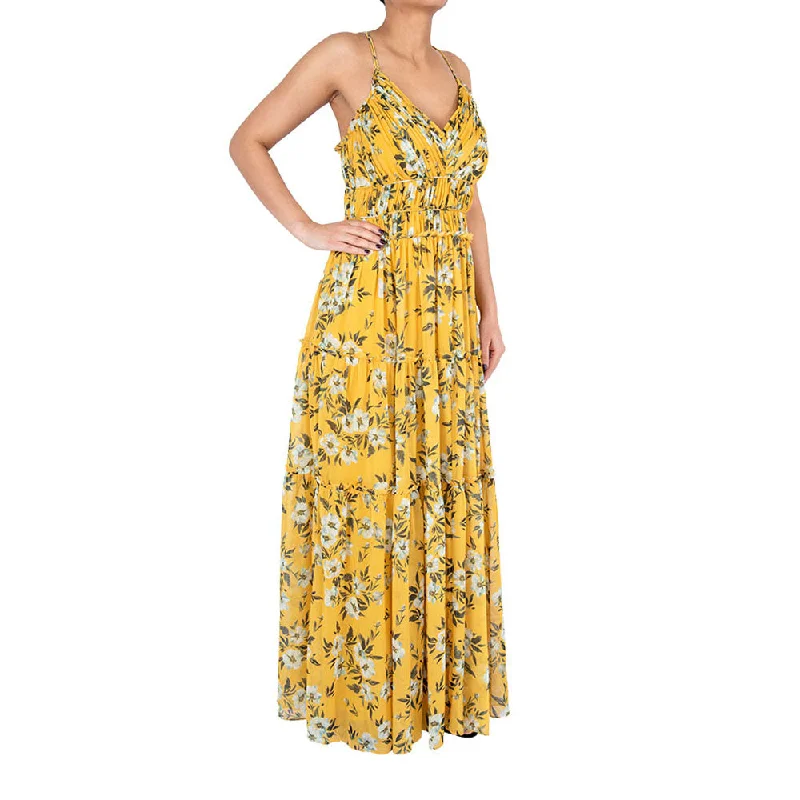 Ml By Monique Lhuillier Sleeveless Chiffon Long Dress Tunics Wedding white