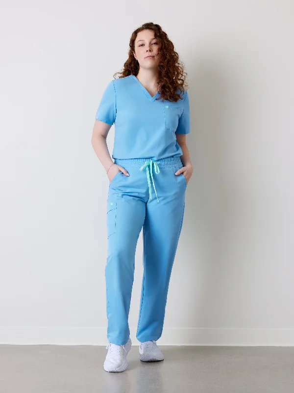 JULIETA RE-GARDE™ - CLASSIC BLUE - Straight Cut Scrub Pants - SILVADUR™ Relaxed Fit Trousers