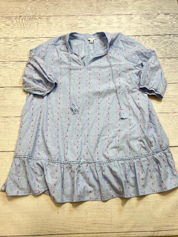 Dress Casual Short By Crown And Ivy In Blue, Size: 3x Tunics Trousers formal
