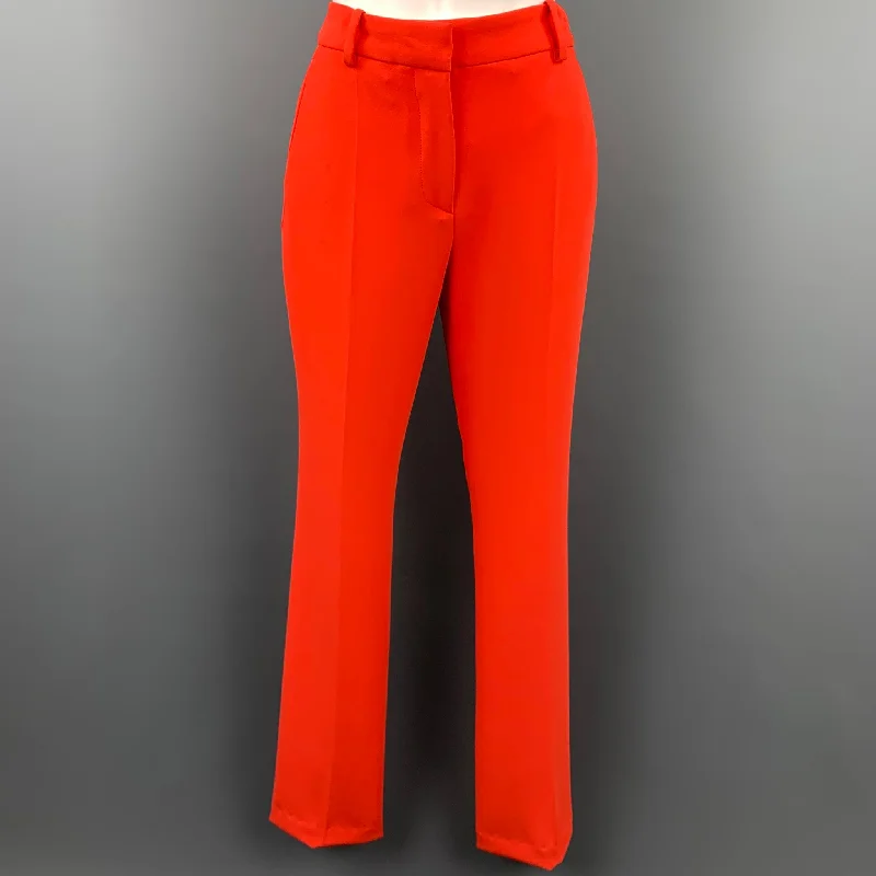 CEDRIC CHARLIER Size 4 Orange Polyester Blend Dress Pants Comfortable Denim Trousers