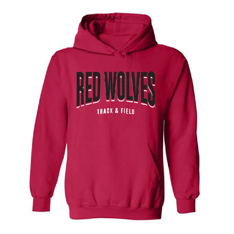 Arkansas State - NCAA Women's Track & Field : Kneila Watson - Hooded Sweatshirt Hoodie with Button Placket Classic Preppy