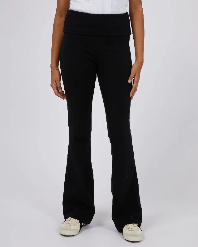 Elina Flare Pant Black Elegant Wool Trousers