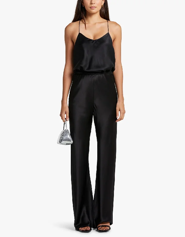 Bias Cut Pant - Black Classic Pleated Pants