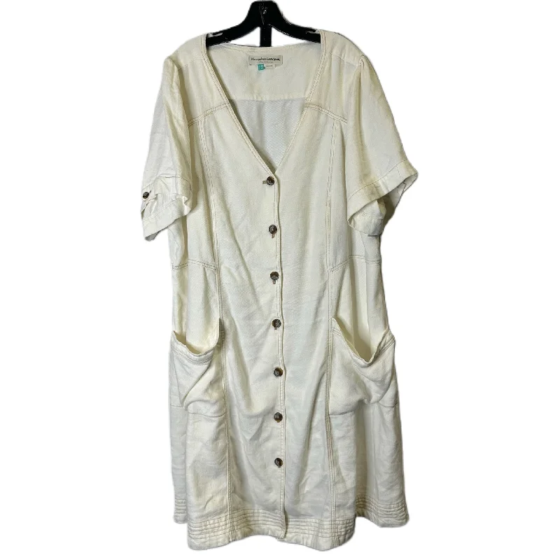 Dress Casual Midi By Pilcro In White, Size: 4x Tunics Lace romantic