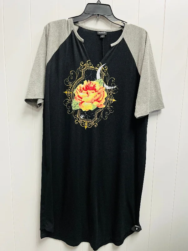 Dress Casual Short By Torrid In Black & Orange, Size: 2x Boatneck Modish Everyday