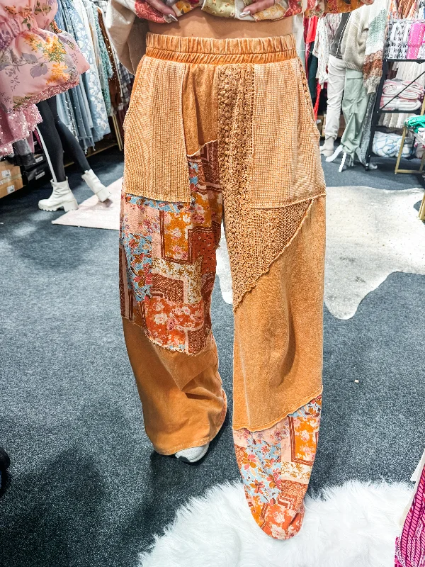 Bandana Floral Pants Formal Stretch Pants