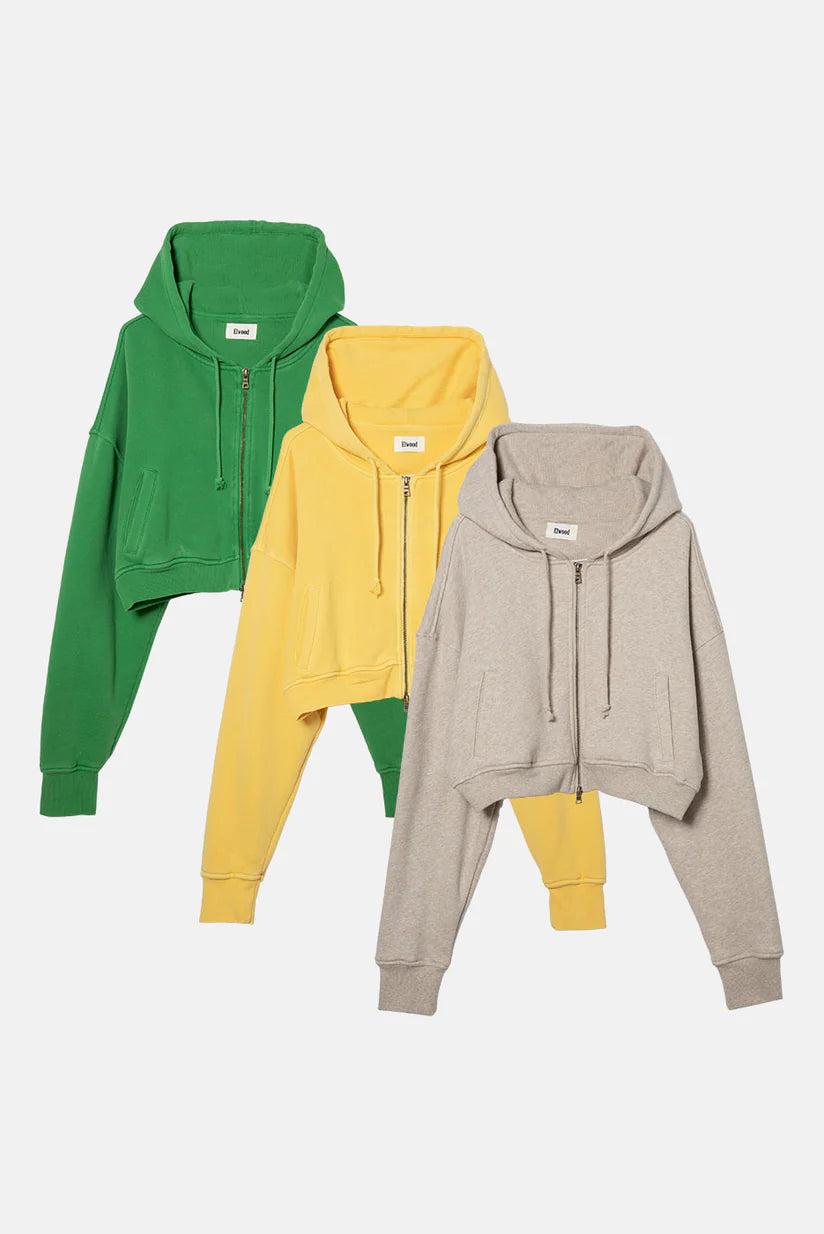 Babydoll Crop Zip Hoodie - Various Colors Hoodie with Monochrome Minimalist Simple