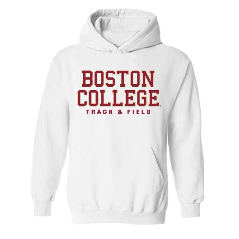 Boston College - NCAA Women's Track & Field : Natalie Millerova - Classic Shersey Hooded Sweatshirt Hoodie with Front Slit Layering Stylish