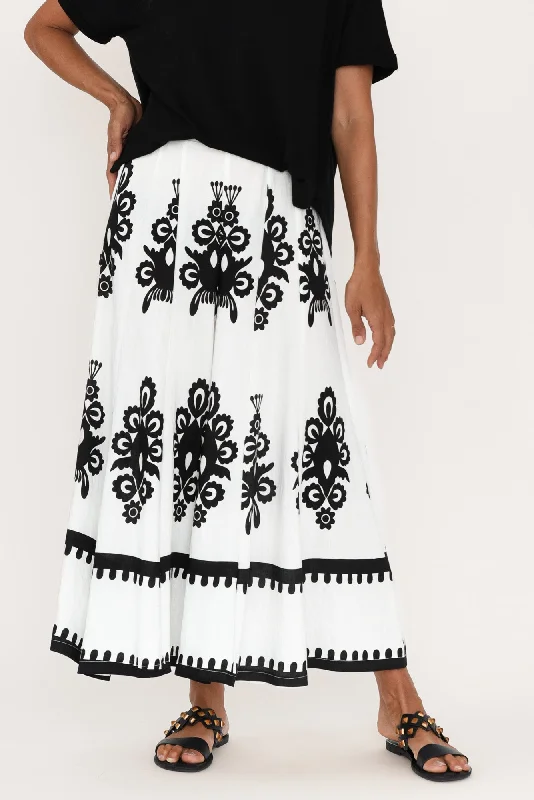 Bertha White Abstract Wide Leg Pants Casual Yoga Pants