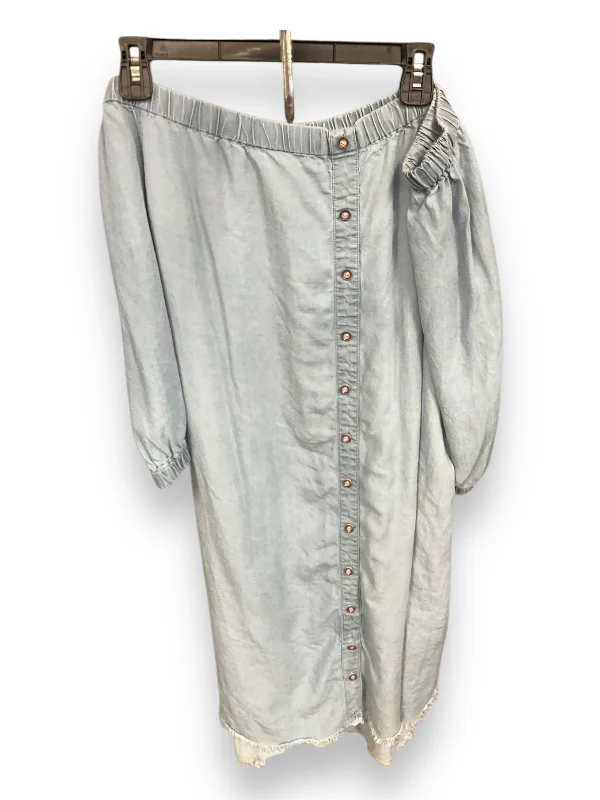 Dress Casual Midi By Democracy In Blue Denim, Size: 2x Tunics Recommended stylist