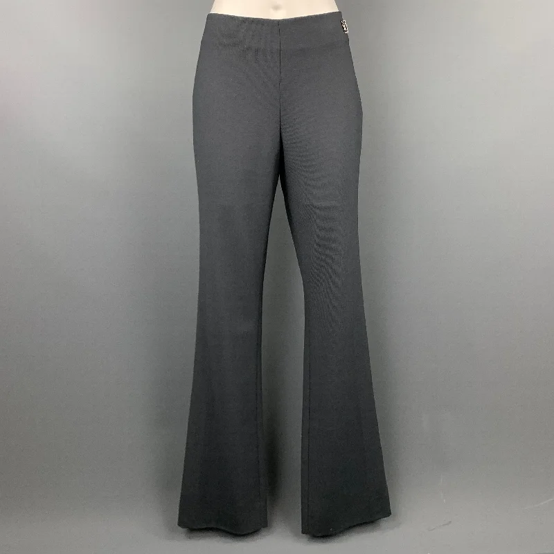 VERSACE CLASSIC Size 6 Grey Wool Blend Dress Pants Trendy Printed Leggings