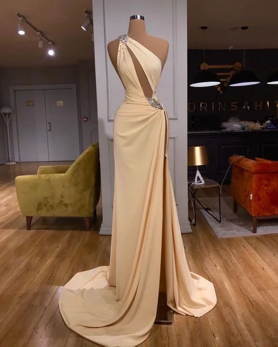 Sheath Evening Gowns Party Dress Slit Formal Dress,DS5041 empire Waist empire