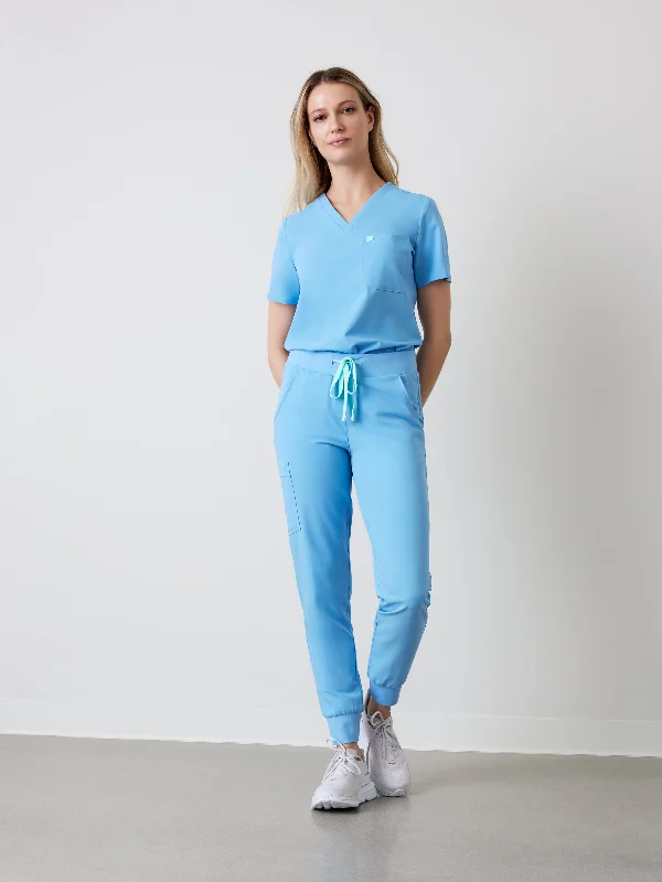 DEMI RE-GARDE™ - CLASSIC BLUE - Jogger Scrub Pants - SILVADUR™ Modern Bootcut Pants