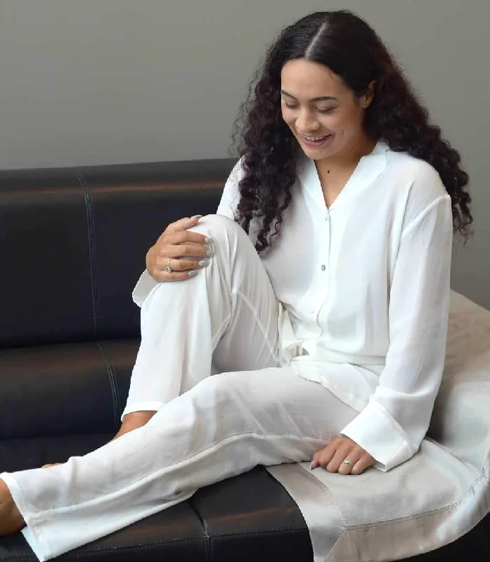 Pure Silk Crepe-de-Chine Pyjama Pant Lightweight Jogger Pants