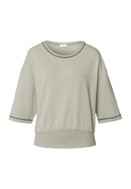 Natural Living Organic Cotton Sweatshirt | Crystal Green 78429-2732 Hoodie with Rhinestones Sparkly Elegant