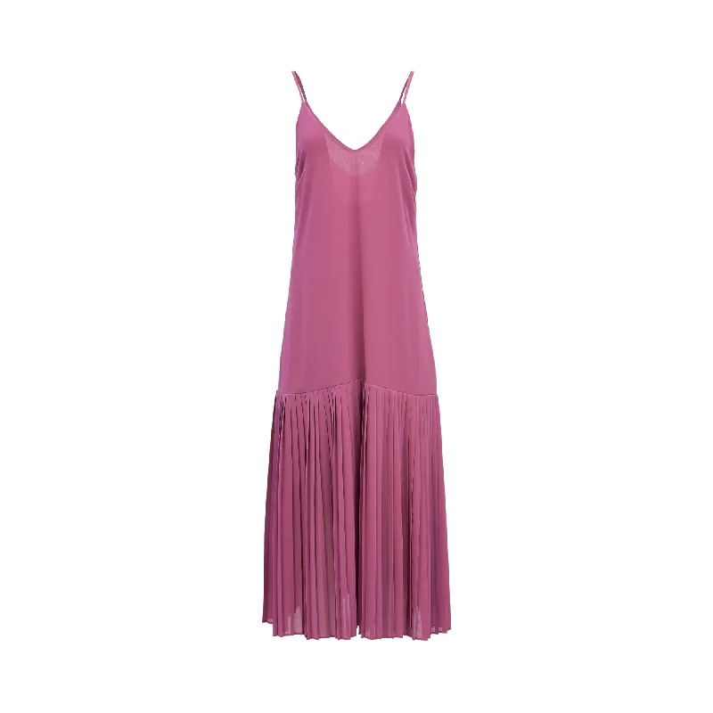 Sfizio Women's Onion Pink Long Dress Tunics Denim casual