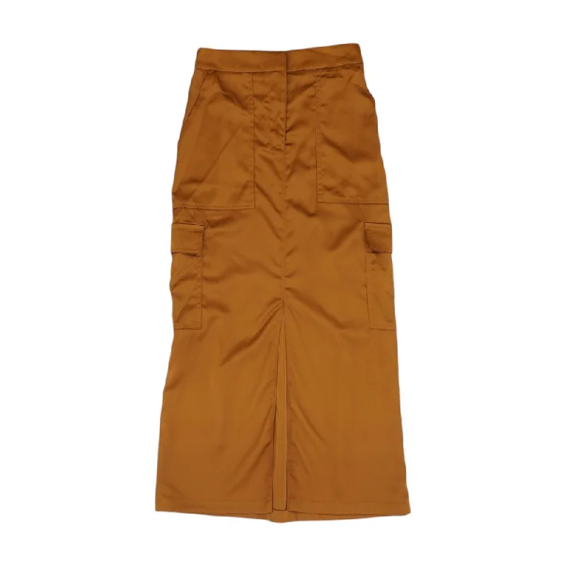Tan Solid Cargo Pants Relaxed Fit Trousers