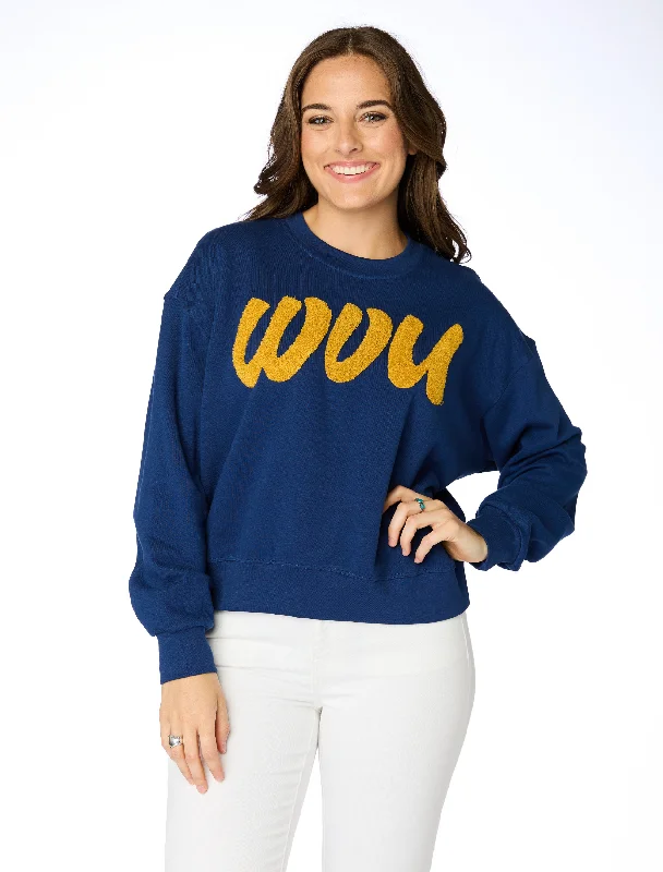 The WVU Varsity Sweatshirt Hoodie with Back Slit Movement Comfort