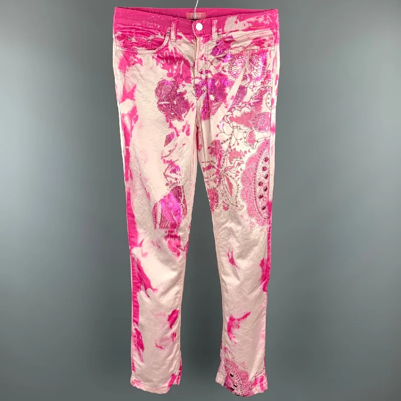 GIANFRANCO FERRE Size 6 Pink Cotton Blend Dress Pants Soft Stretch Leggings