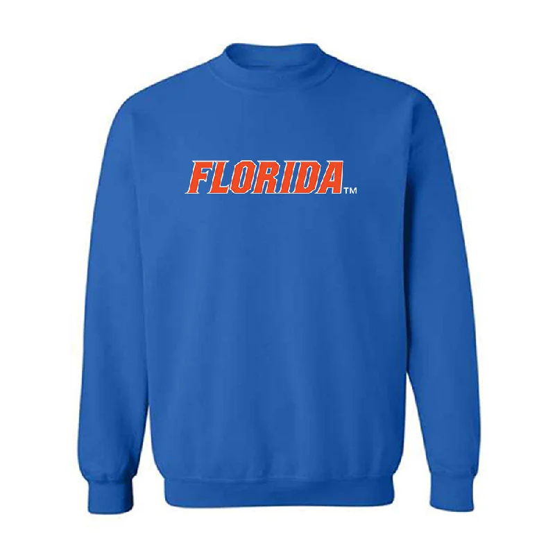 Florida - NCAA Women's Track & Field : Alyssa Banales - Crewneck Sweatshirt Hoodie with Hem Frayed Vintage Worn