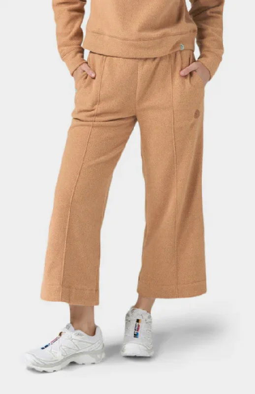 Women's Turpin Fleece Wide Crop Pant Comfy Cargo Trousers