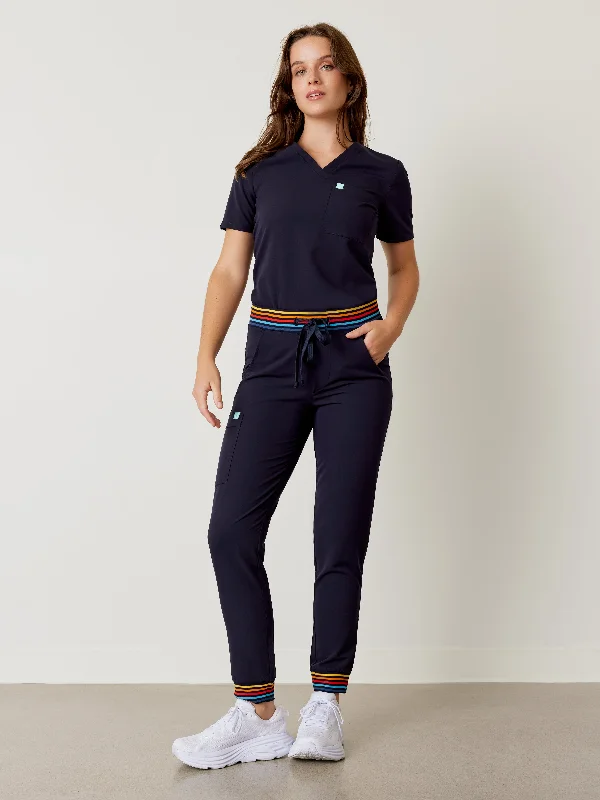 DEMI RE-GARDE™ - RETRO NAVY - Jogger Scrub Pants Stylish Casual Pants