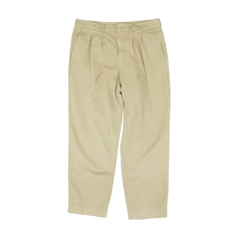 Khaki Solid Chino Pants Comfortable Denim Leggings