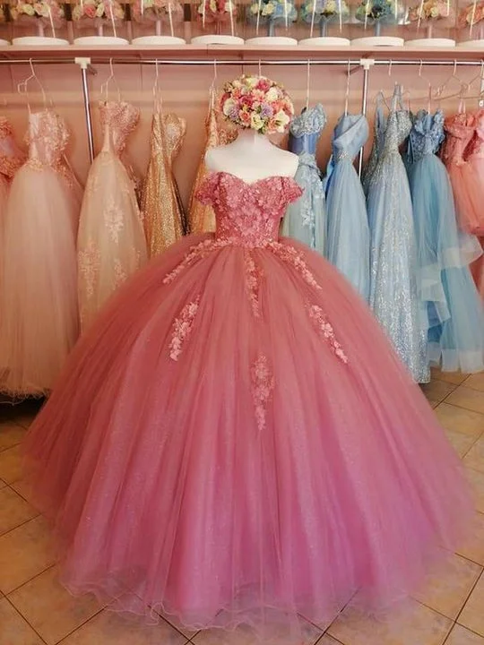 Ball Gown Pink Sweet 16 Dress Long Prom Dresses Evening Gowns Party Dress,DS4391 Tunics Chic fashionable