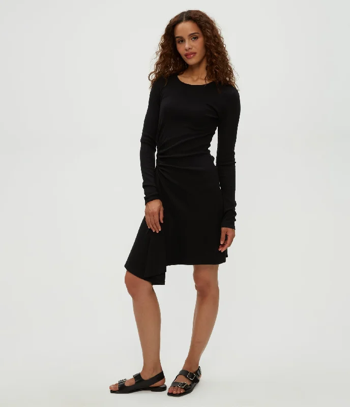 Marina Ruched Dress Turtleneck Warm Winter