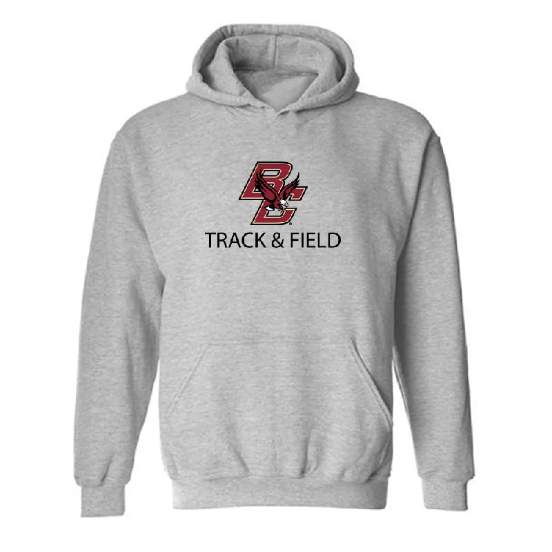Boston College - NCAA Women's Track & Field : Molly Hudson - Classic Shersey Hooded Sweatshirt Hoodie with High-Low Hem Asymmetrical Trendy