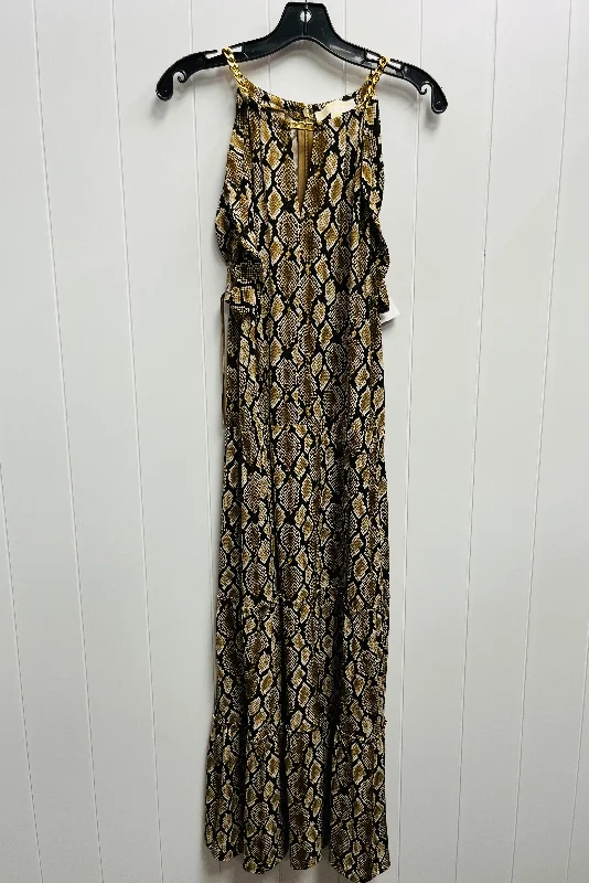 Dress Casual Maxi By Michael By Michael Kors In Brown & Cream, Size: Xl Tunics Sophisticated sleek