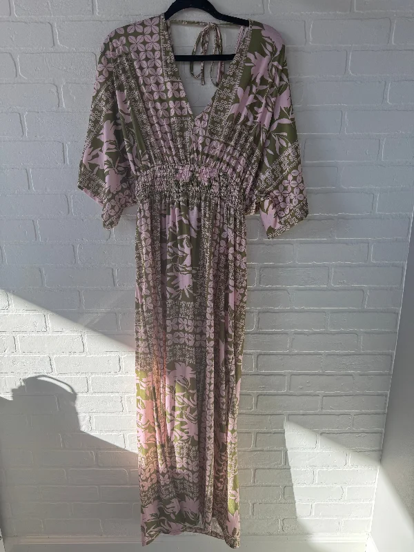 Dress Casual Maxi By CMC  In Green & Pink, Size: Xl Tunics Sale discount