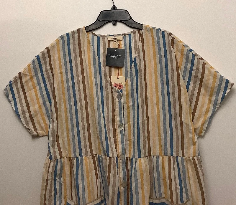 Dress Casual Short By Entro In Striped Pattern, Size: 1x Tunics Long Elegant
