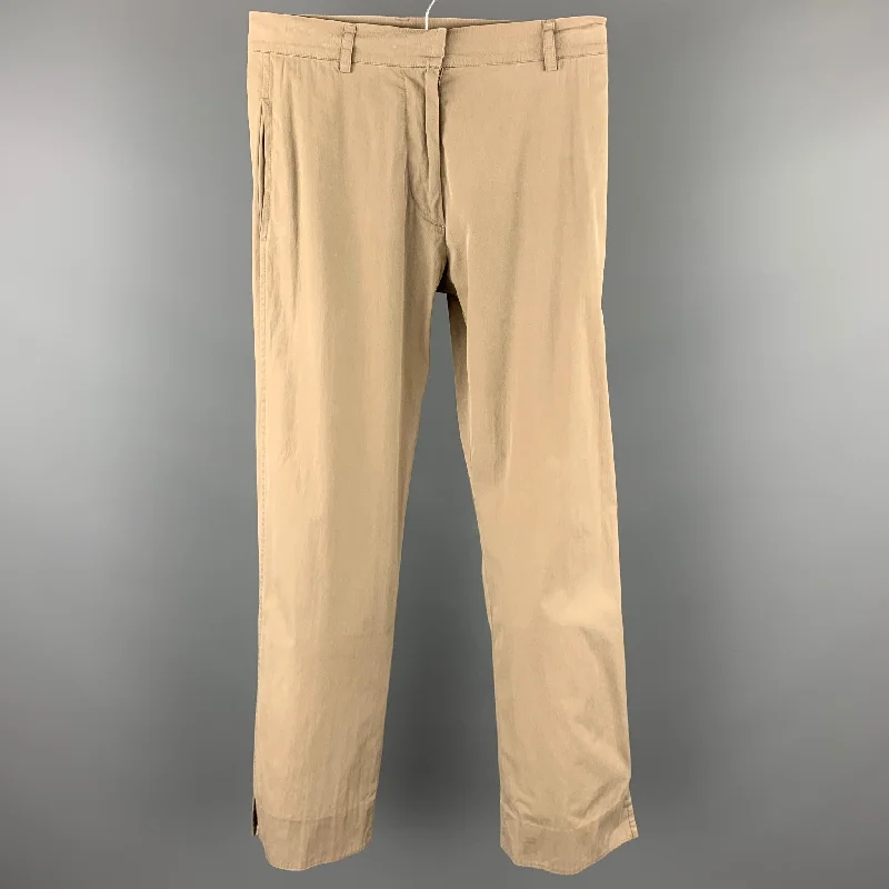 JIL SANDER Size 2 Taupe Cotton Blend Straight Dress Pants Casual Skinny Fit Pants