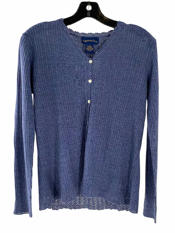 Charter Club Size S Blue Sweater Handmade Hand-knitted Hand-woven